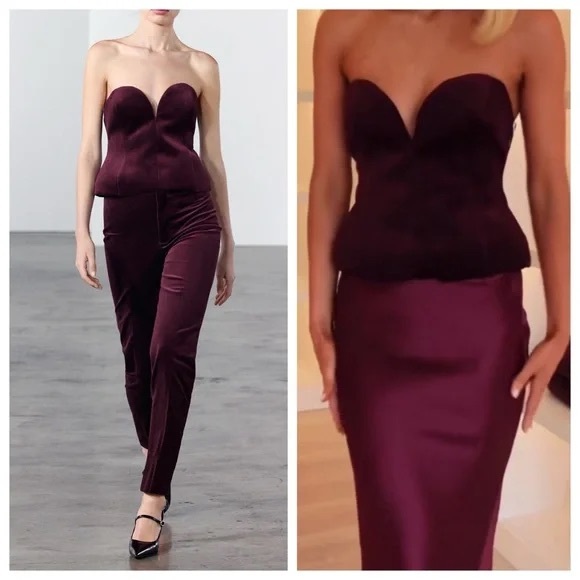 ZARA ZW COLLECTION VELVET CORSET - Picture 10 of 12